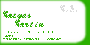 matyas martin business card